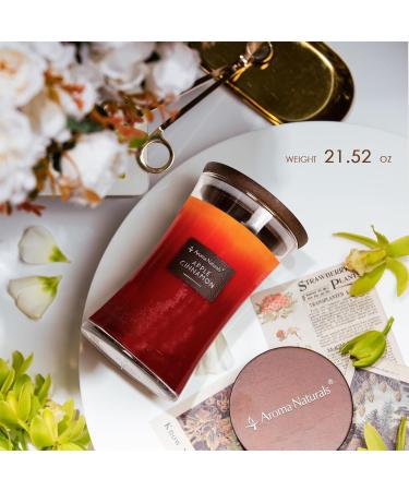 Aroma Naturals 3-Layer Scented Candle 21.52 oz - Apple Cinnamon | 100 Hours Burn Time | Natural Soy Wax with Wooden Lid - Buy Online on GoSupps.com