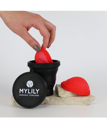 Buy MyLILY Menstruation Disk Set with Cleaning Case - Reusable Menstrual Discs S & L + Black Cleaning Cup Bundle - Buy Online on GoSupps.com
