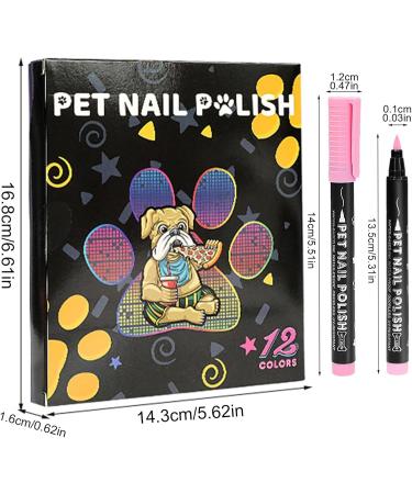 Dog Nail Polish Pet Nail Polish | 12 Creative Nail Polish Pens | Harmless Nail Paint for Dogs Fast Drying Safe Nail Polish - Buy Online on GoSupps.com