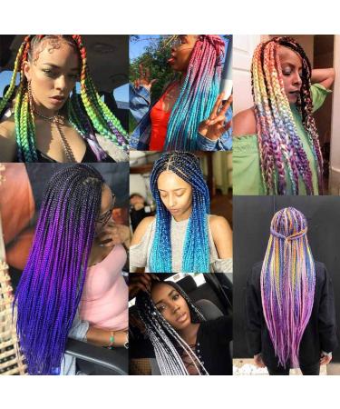 AIDUSA Ombre Braiding Hair 24 Inch 100g 5pcs Synthetic Afro Jumbo Extensions - Black to Red | Women's Hair Twist Crochet Braids - Buy Online on GoSupps.com