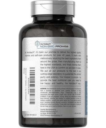 Betaine HCl with Pepsin 1326mg | 250 Capsules | Hydrochloride Supplement with Protease | Non-GMO, Gluten Free, Vegetarian | Horbaach - Buy Online on GoSupps.com