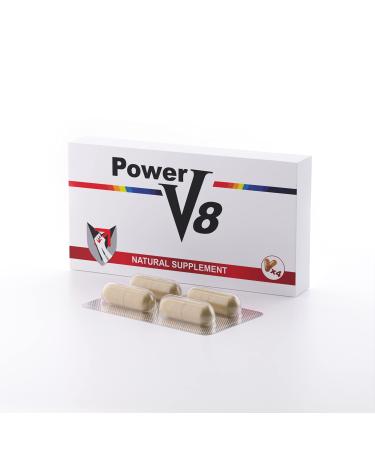 Power V8 x 4 capsules Energy boost preparation for active men - Immediate effect - No prescription required - Extra strong with ginseng ginkgo - Buy Online on GoSupps.com
