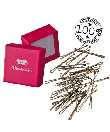 Hair-Minded Dark Gold Mini Bobby Pins (50 pcs) - 3.4cm Short Hair Clips for Blonde Hair with Storage Box - Buy Online on GoSupps.com