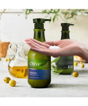 Olive Shampoo with Organic Olive Oil | Hydrating & Paraben-Free Shampoo for Dry Damaged Hair | Rich in Vitamins A D & E | 27 fl oz - Buy Online on GoSupps.com