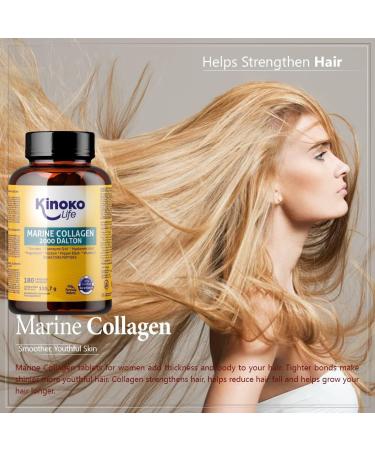 KINOKO LIFE - Hyaluronic Acid Marine Collagen | 180 Capsules Plant Extracts Coenzyme Q10 Vitamin C Magnesium Leucine Turmeric | Collagen and Hyaluronic Acid | Food Supplement - Buy Online on GoSupps.com