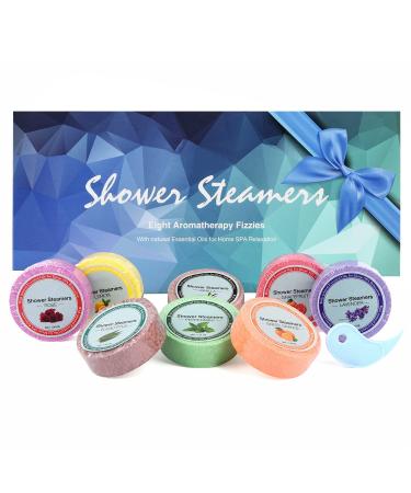 Shower Steamers  Shower Bombs Aromatherapy Relaxing Gift for Women  8Pcs Essential Oil Bath Bomb Scent Steamer Fizzies for Mom Female Friends Christmas Valentines Mothers Day Ideas Set