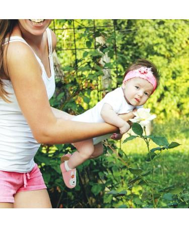 Soft Leather Baby Shoes | Baby Boy Girl Sneakers | Non-Slip Rubber Soles | Pink Bunny Design | 0-24 Months - Buy Online on GoSupps.com