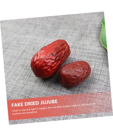 HOMSFOU 30Pcs Simulated jujube Artificial red dates Home decoration plastic playes food decor fake jujube fake dried jujube realistic dried jujube simulation fruit Chestnut decorate milk - Buy Online on GoSupps.com