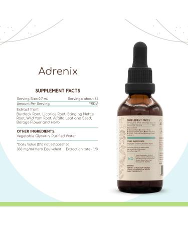 Adrenix B60 Alcohol-Free Extract Tincture, Borage Flower and Herb,Burdock Root,Licorice Root,Stinging Nettle Root, Alfalfa Leaf and Seed, Wild Yam Root. Endocrine System Support 2 Fl Oz 2 Fl Oz (Pack of 1) - Buy Online on GoSupps.com