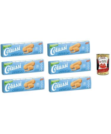 Italian Gourmet E.R. Colussi Gli Originali Biscotti Osvego Cookies Set of 6 250 g + Italian Gourmet Tomato Pulp 400 g Tin