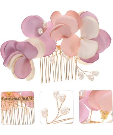 DOITOOL Bridal Headwear Wedding Bridal Hair Comb Wedding Hair Accessories Bridal Headpiece Floral Tiara Bridal Hair Accessories Fabric Pink Bride Wedding Flowers The Flowers - Buy Online on GoSupps.com