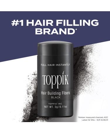 Toppik Hair Building Fibers 12g - Instantly Fill Thin or Thinning Hair - Fuller Looking Hair for Men & Women - Black - Buy Online on GoSupps.com