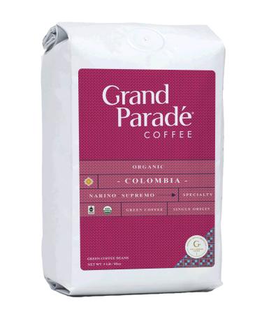 Grand Parade Coffee, 5 Lbs Unroasted Green Coffee Beans - Organic Colombian Narino Supremo - Women Produced Single Origin - Specialty Arabica - Fair Trade - Fresh Crop Cherry, Chocolate, Caramel Blackberry, Orange 5 lbs