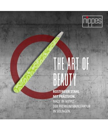 Nippes KOSMOS cosmetic tweezers green | curved tip | stainless steel | colourful lacquer | 9 cm long | fine tweezers | tear off eyebrow tweezers - Buy Online on GoSupps.com