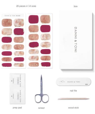 DANNI & TONI 28 Stickers Semi Cured Nail Wraps Soft Self-Adhesive Gel Nail Stickers(Marble Veins) Salon-Quality Gel Nail Polish Strips Manicure Stickers Set-Foil Stamping Marble Pattern - Buy Online on GoSupps.com