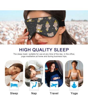 Haskirky Light Blocking Eye Mask - Adjustable Unisex Travel Mask for Deep Sleep and Meditation - Goodies Bears Pattern - Buy Online on GoSupps.com