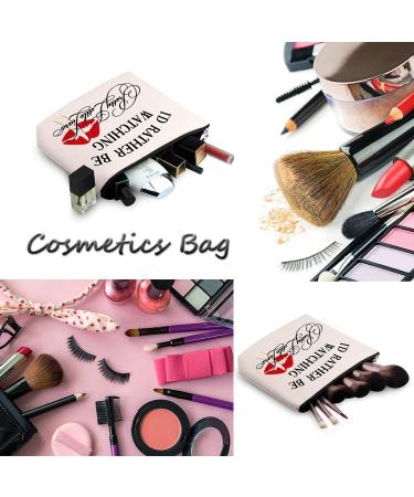 WCGXKO TV Show Inspired Makeup Bag - Perfect Gift for Mom Sister Wife & Best Friend - Small Beige Zippered Cosmetic Organizer - Buy Online on GoSupps.com