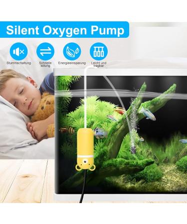 Quiet USB Aquarium Air Pump - Mini Portable Oxygen Pump with Accessories | 1.5m Cable Air Stone & Silicone Hose - Buy Online on GoSupps.com