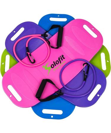 Solofit Balance Board with Resistance Bands - Fitness Board for Adults - Core Abs Legs Workout - Purple - Buy Online on GoSupps.com