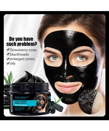 AICHUN BEAUTY Collagen Bamboo Charcoal Vegan Peel-Off Face Mask - Detox Clear Pores Moisturize & Control Oil - 150ml/5.07fl.oz - Buy Online on GoSupps.com