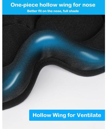 Hochoek 3D-Sleep-Mask Eye-Mask Eyeshade Eye-Cover - Deepened Groove One-Piece Hollow Wing for Nose (Black) - Buy Online on GoSupps.com