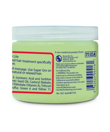 Bronner Bros Super Gro Lite Hair Growth Treatment - 6oz for Dry Itchy Scalp | Reduces Breakage Strengthens Hair & Hydrates with Keratin Vitamin E Sage & Coconut Oil - Buy Online on GoSupps.com
