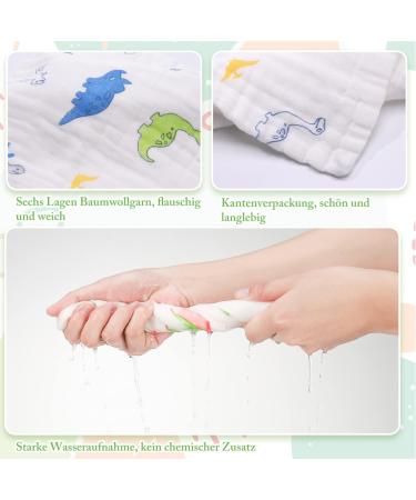 Fingertoys 8-Piece Baby Muslin Washcloths | Soft Multi-Purpose Facial Towels for Newborns | Ideal for Boys & Girls | 25x25cm - Buy Online on GoSupps.com
