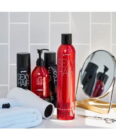SexyHair Big Spray & Play Harder Volumizing Hairspray | 10 fl oz | All Day Hold & Shine - Buy Online on GoSupps.com