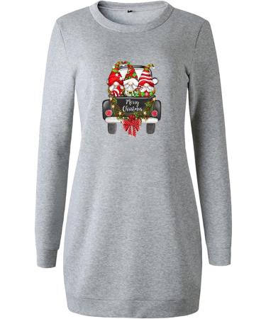 Hanxiulin Women's Christmas Skirt Sweatshirt Jacket - Elk Party Dress Hooded Sweater Top Gray M - Buy Online on GoSupps.com