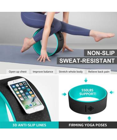 Overmont 5-in-1 Yoga Set: Back Pain Relief Wheel, Foam Blocks, Strap, Extend Ring Roller - Black - Buy Online on GoSupps.com