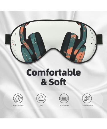 Shop Headphone Pattern Printed Soft Eye Mask - Zero Eye Pressure Blackout Travel Sleep Mask for Ultimate Comfort - Buy Online on GoSupps.com