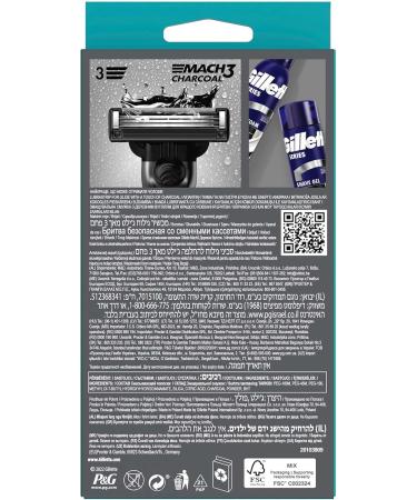 Buy Mach3 Charcoal Razor for Men - 1 Handle + 4 Blade Refill | International Shipping Available - Buy Online on GoSupps.com