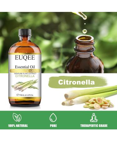 EUQEE Citronella Essential Oil 118ml - Pure Aromatherapy Oil for Diffusers and Humidifiers - Buy Online on GoSupps.com