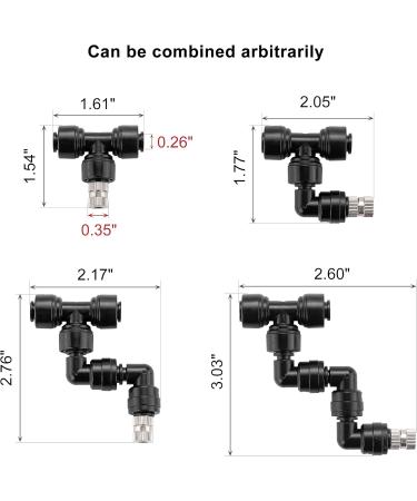 Acungji 4-Piece Adjustable Reptile Fogger Nozzle | 360 Cooling Sprinkler for Rainforest Tanks | Ideal for Pet Reptiles - Buy Online on GoSupps.com