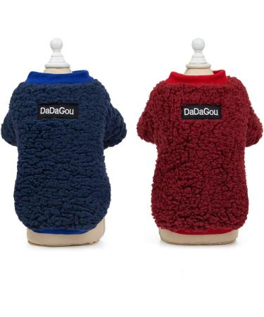 Buy Tineer Warm Fleece Winter Dog Coat for Small & Medium Dogs - Dark Blue Kashmir Jacket | International Shipping - Buy Online on GoSupps.com