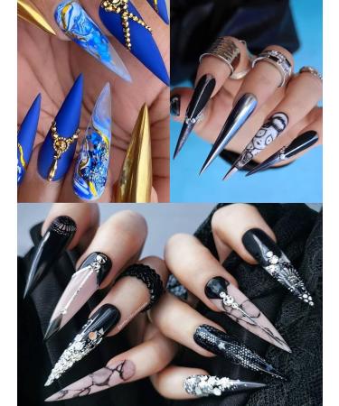 Decinieee XXXL Gel Nail Tips 504 Transparent Extra Long Full Cover Tips in 10 Sizes | Perfect for Nail Studios & DIY Enthusiasts - Buy Online on GoSupps.com
