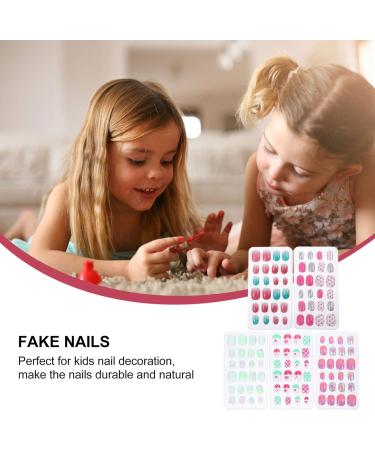 Minkissy Christmas Nails Kids Nail Stickers Christmas Fake Nails Candy Color Nail Tips Cartoon False Nail Tips Removeable Press On False Nails For Kids Nail Stickers Kids - Buy Online on GoSupps.com