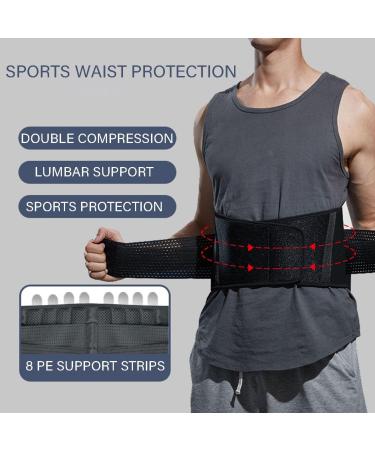 Men's Black Back Support Waist Belts - Lumbar Decompression & Pain Relief | Medium Size Sport Body Shaper - Buy Online on GoSupps.com