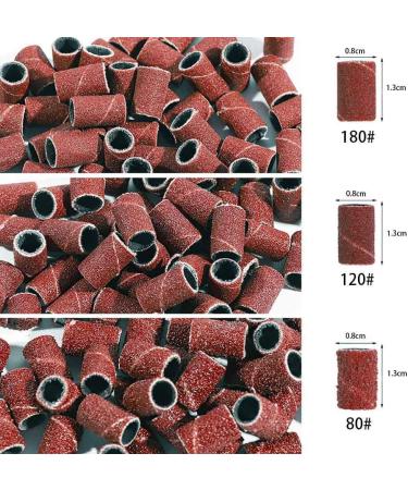 Kalolary 300 Pieces Nail Sanding Bands 80/120/180 Grit Fine Grit Nail Art Sanding Bands with Nail Dust Remover Brush for Nail Drill Brown Manicure Sanding Bands Nail Drill File Refill for Manicure - Buy Online on GoSupps.com