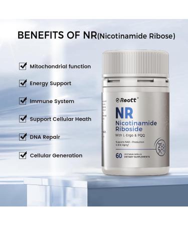 NR Nicotinamide Riboside Supplement 300mg Supports NAD+ Boosting 60 Capsules with L-Ergothioneine and PQQ for Cell Health & Healthy Aging 1 Count (Pack of 1) - Buy Online on GoSupps.com