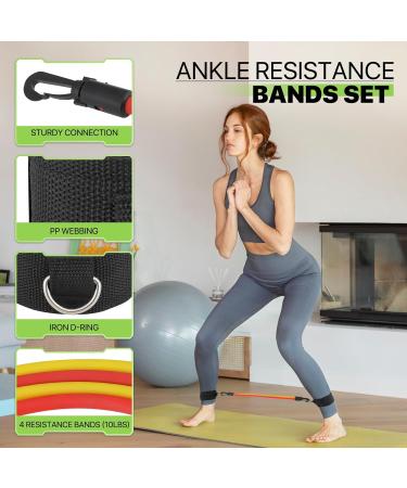 Magshion Ankle Resistance Bands - Adjustable Leg Bands for Women's Hip Fitness Training - 4 Levels of Resistance for Effective Workouts - Buy Online on GoSupps.com