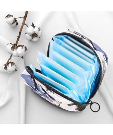 Menstrual Bag with Zipper for Women & Girls - Beautiful Island Design | International Shipping Available - Buy Online on GoSupps.com