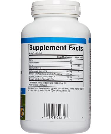 Natural Factors Flaxseed Oil 1000 mg - 180 Softgels | Omega-3 & Healthy Heart Support - Buy Online on GoSupps.com