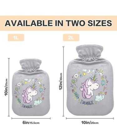 Cartoon Unicorn Hot Water Bottle 2L - Pain Relief & Winter Warmer | Cozy Cover for Hands & Feet - Buy Online on GoSupps.com