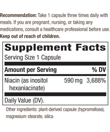 Nature's Way HexaNiacin 590 mg - 60 Vegan Capsules | Support Heart & Cholesterol Health - Buy Online on GoSupps.com