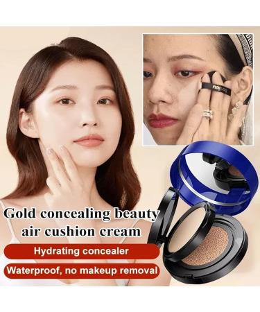 Magic Pore Primer Gold Concealing Beauty Air Cushion Cream (Ivory White) - 2-in-1 Cushion Pressed Powder Concealer Liquid Foundation | Onebikiniha - Buy Online on GoSupps.com