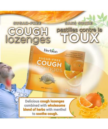 Herbion Naturals Sugar-Free Cough Lozenges with Natural Orange Flavour Relieves Cough Clears Nasal Congestion Soothes Sore Throat For Adults and Children 12 years and above (Pack of 6) 108 Count - Buy Online on GoSupps.com