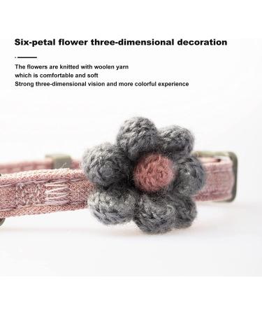 GOUHRRY 2 Pack Cat Collars with Bells | Handmade Six Petals Flowers Charms | Adjustable Breakaway Safety Collars for Kittens and Dogs | Cute Flower Patterns | Gray+Pink - Buy Online on GoSupps.com