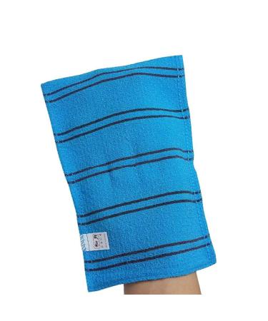 (10 Pack) SongWol Korean Beauty Skin Large Exfoliating Gloves Bath Towel Scrub Wash Clothes - Made in Korea Blue