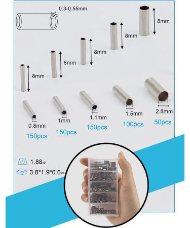 Beoccudo Fishing Crimps 600pcs - Single Barrel Crimp Sleeves Copper Tubes - Leader Rigging Kit 600-Pack - Buy Online on GoSupps.com